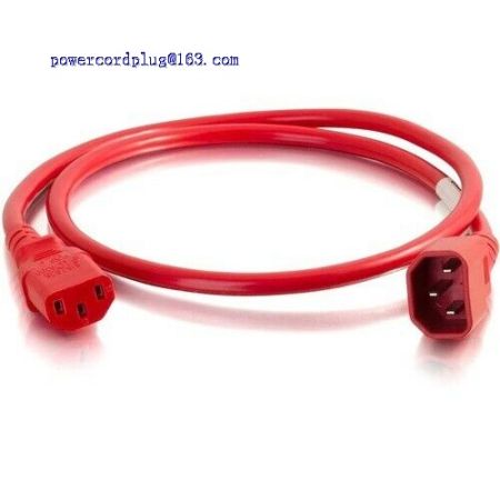 3ft 14AWG Power Cord Red