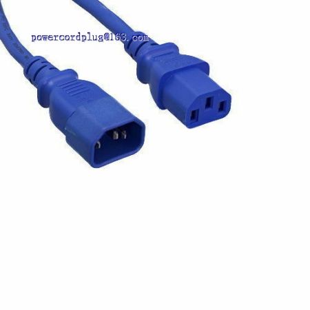 Blue 6 Ft US Extension AC Power Cord C13 To C14 18 AWG 10A for PC