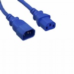 AC Power Cord C13 to C14 14 AWG 2ft Blue