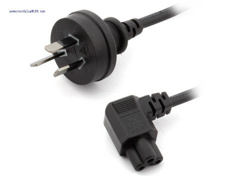 SAA Australia 3Pin male to IEC 320 C5 angled Power lead