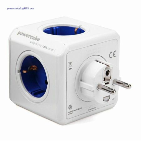 Original Creative Power Cube Socket EU Plug Adapter 4 Outlets Dual USB Ports