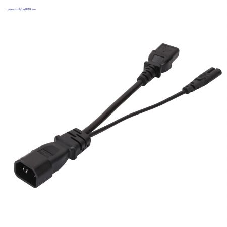 IEC 320 C14 to C13+C7 Y Split Power Cord,C14-C13 C7 Split Y Cable