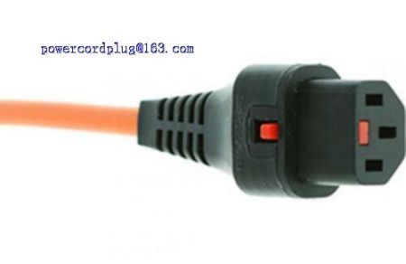 Power Extension Cable IEC C14 Male Plug to IEC C13 Female Lock Orange 4m metres