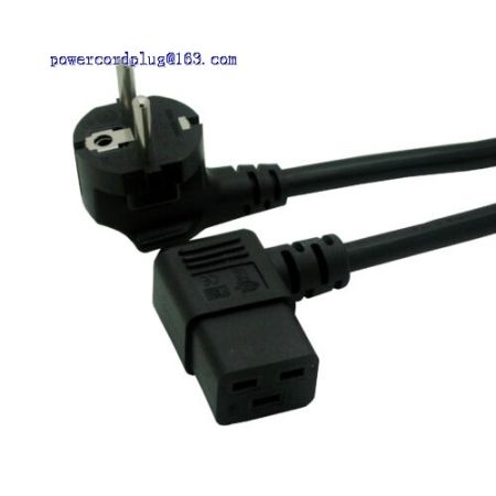 schuko to C19 Right Angle power cord