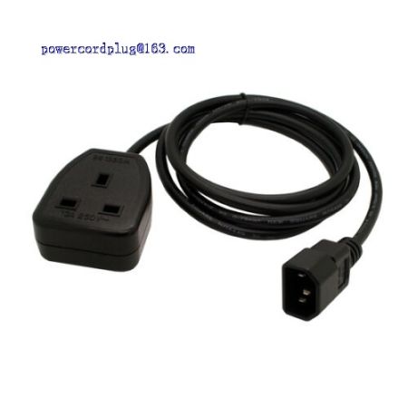 UPS Power cable IEC C14 Male plug to UK 13A Female Socket BS1363