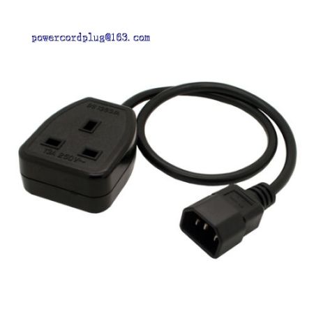 UPS Power cable IEC C14 Male plug to UK 13A Female Socket BS1363