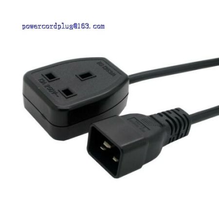 UPS Power Extension cord IEC C20 Male plug to UK 13A Female Socket BS1363