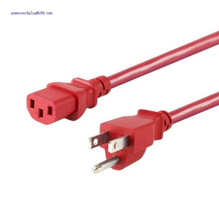 PC Computer Monitor Power Cord Cable NEMA 5-15P To IEC C13 18AWG 10A Red