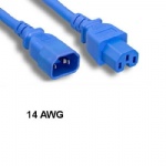 Blue 8' Power Extension Cable C14 C15 14AWG 15A for Server Router Network