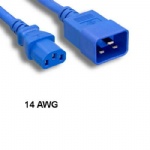 Blue 4 Ft AC Power Cord Cable C13 to C20 14AWG 15A SJT