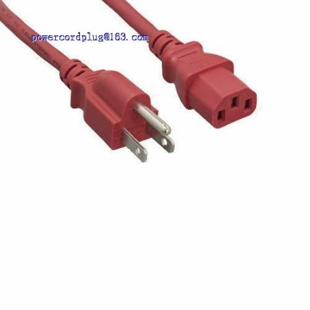 Red 3 Ft US 3 Pin AC Power Cord Cable NEMA5-15P/IEC320 C13 18AWG 10A 125V