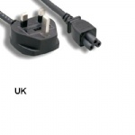 6Ft 3 Prongs AC Power Cable IEC320 C5 To UK England BS1363
