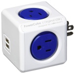 PowerCube 4 Outlets Dual USB Port Surge Protector Wall Adapter Power Strip with Resettable Fuse