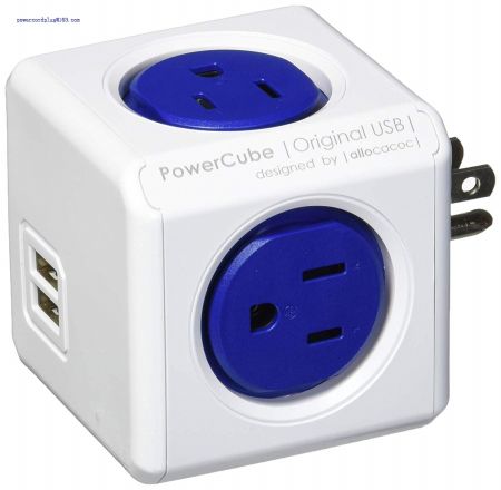 PowerCube 4 Outlets Dual USB Port Surge Protector Wall Adapter Power Strip with Resettable Fuse