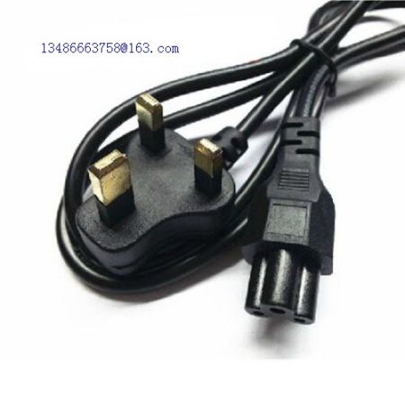 3 Prong UK plug Laptop PC AC Power Cord Cable