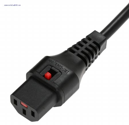 Locking IEC-Lock UK Power Cord BS1363 UK Plug to IEC-Lock C13