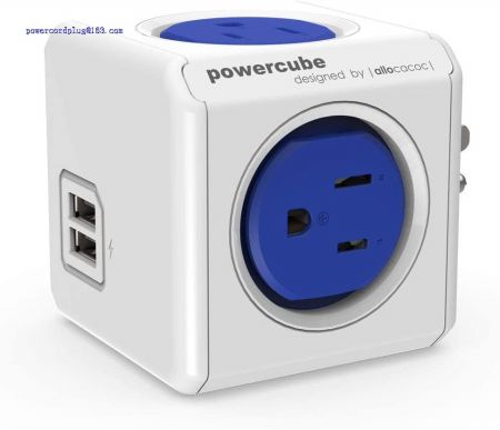 USB Wall Plug, Allocacoc PowerCube |Original|, 4 Outlets and 2 USB Ports, Cell Phone Charger, Power Adapter, Surge Protection, Compact for Travel, Home and Office, Space Saving, ETL Certified