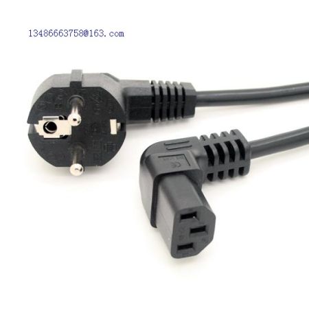 European 3Pin Male to IEC 320 C13 UP Angled Power Cord