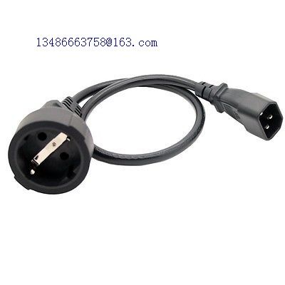 IEC 320 C14 to Europe female socket short adapter cable