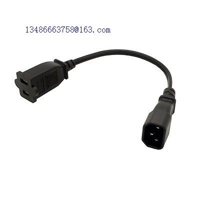 IEC 320 C14 Male to Nema 1-15R 2 Pin female adapter cable