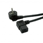 European 3Pin male schuko to Left Angle IEC 320 C19 16A Power cord