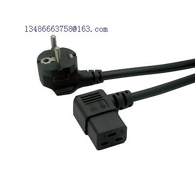 European 3Pin male schuko to Left Angle IEC 320 C19 16A Power cord